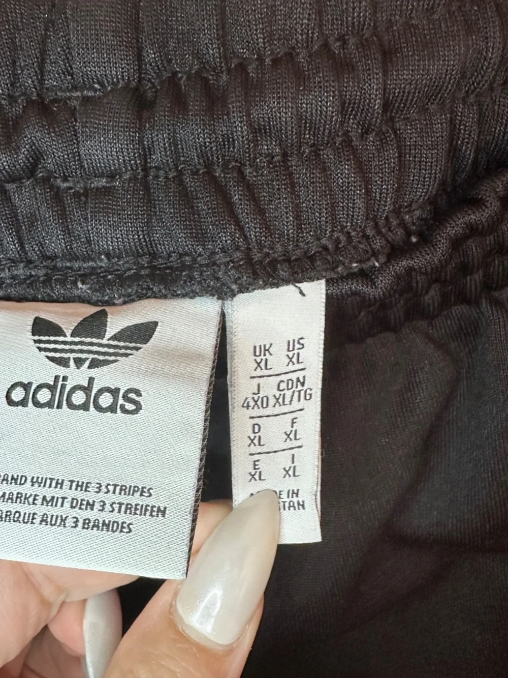 Adidas 3 Stripes Joggers Men's XL Black Track Pants Zipper Pockets